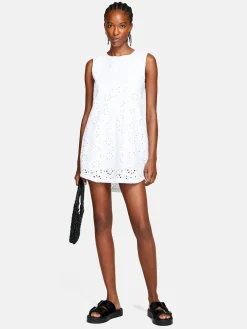 Women Sisley Dresses<Short Dress In Broderie Anglaise