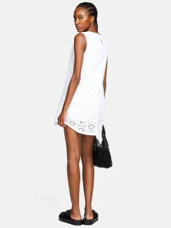 Women Sisley Dresses<Short Dress In Broderie Anglaise