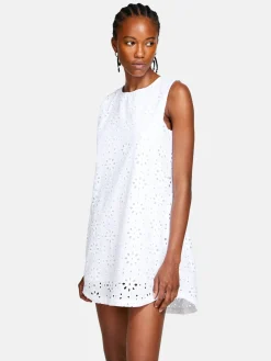 Women Sisley Dresses<Short Dress In Broderie Anglaise