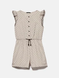 Girls Sisley Dresses & Jumpsuits<Short Jumpsuit With Embroidery And Ruffles