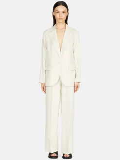 Women Sisley Jackets & Coats<Single-Breasted 100% Linen Jacket
