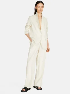 Women Sisley Jackets & Coats<Single-Breasted 100% Linen Jacket