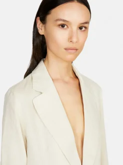 Women Sisley Jackets & Coats<Single-Breasted 100% Linen Jacket