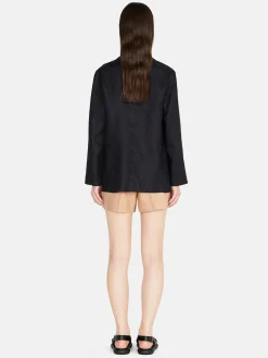 Women Sisley Jackets & Coats<Single-Breasted 100% Linen Jacket