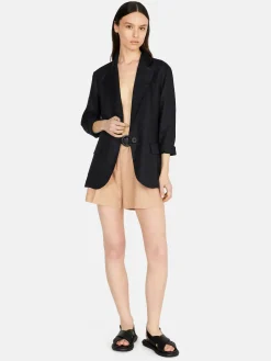 Women Sisley Jackets & Coats<Single-Breasted 100% Linen Jacket