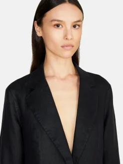 Women Sisley Jackets & Coats<Single-Breasted 100% Linen Jacket