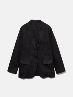 Women Sisley Jackets & Coats<Single-Breasted 100% Linen Jacket