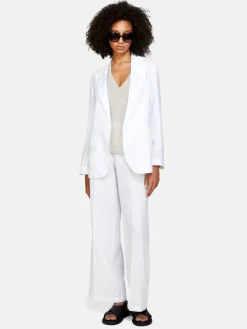 Women Sisley Jackets & Coats<Single-Breasted 100% Linen Jacket