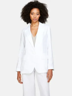 Women Sisley Jackets & Coats<Single-Breasted 100% Linen Jacket
