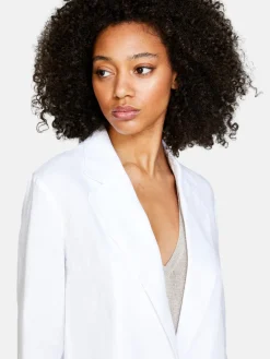 Women Sisley Jackets & Coats<Single-Breasted 100% Linen Jacket