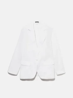 Women Sisley Jackets & Coats<Single-Breasted 100% Linen Jacket
