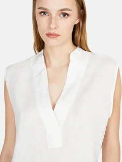 Women Sisley Shirts & Blouses<Sleeveless Blouse In 100% Linen