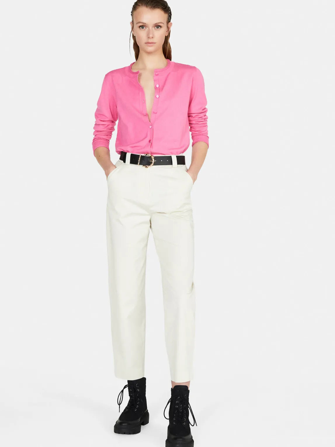 Women Sisley Jumpers & Knitwear<Solid Color Cardigan