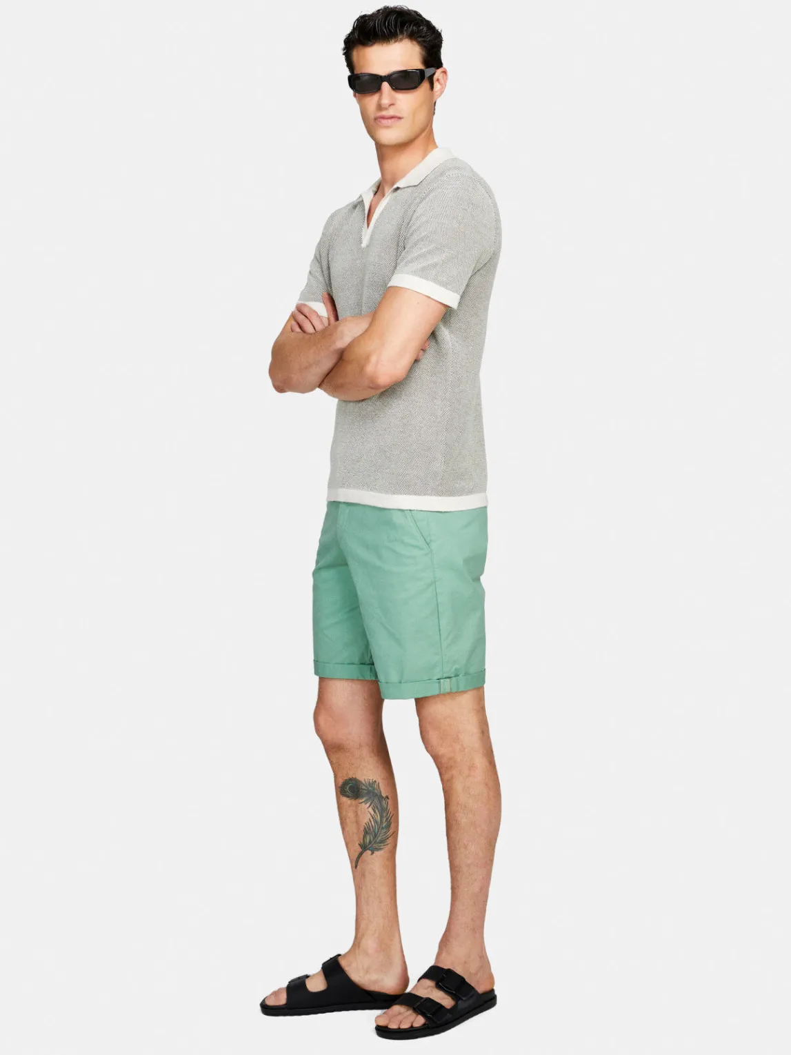 Men Sisley Trousers<Solid Colored Bermudas