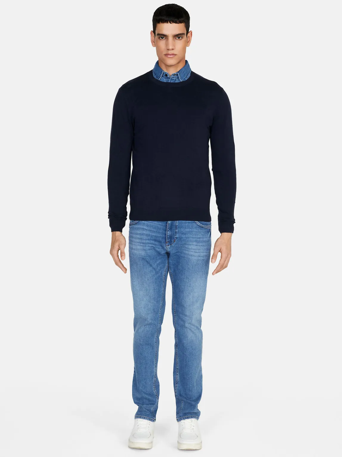 Men Sisley Jumpers & Knitwear<Solid Colored Sweater