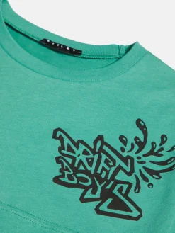 Boys Sisley Shirts & T-Shirts<T-Shirt With Graffiti Print