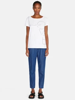Women Sisley Tops & T-Shirts<T-Shirt With Print And Applique
