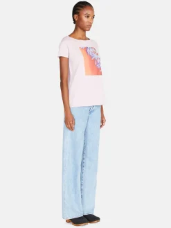 Women Sisley Tops & T-Shirts<T-Shirt With Print And Applique