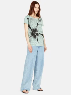 Women Sisley Tops & T-Shirts<T-Shirt With Print And Applique