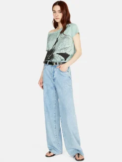 Women Sisley Tops & T-Shirts<T-Shirt With Print And Applique