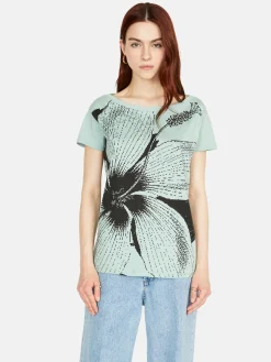 Women Sisley Tops & T-Shirts<T-Shirt With Print And Applique