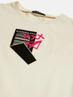 Girls Sisley Tops & T-Shirts<T-Shirt With Print And 3D Embroidery