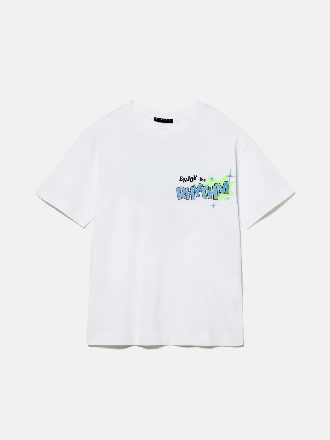 Boys Sisley Shirts & T-Shirts<T-Shirt With Print And Neon Detail