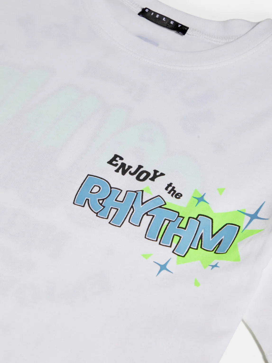 Boys Sisley Shirts & T-Shirts<T-Shirt With Print And Neon Detail