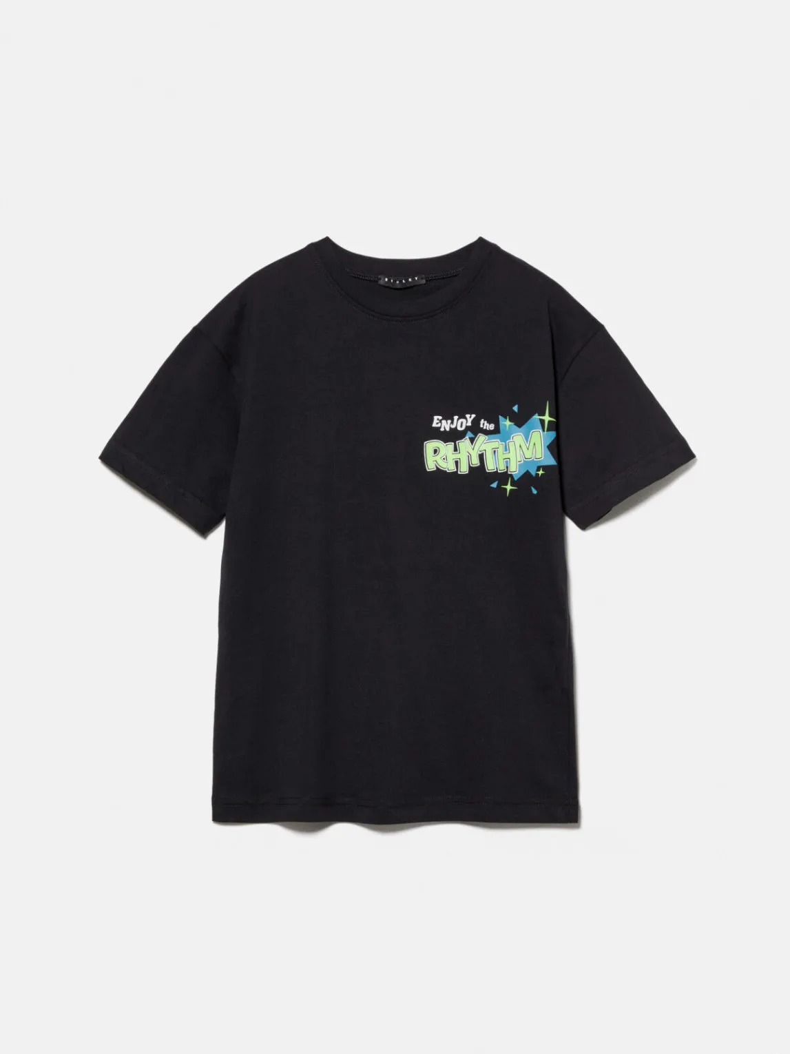 Boys Sisley Shirts & T-Shirts<T-Shirt With Print And Neon Detail