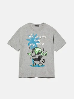 Boys Sisley Shirts & T-Shirts<T-Shirt With Print And Neon Detail