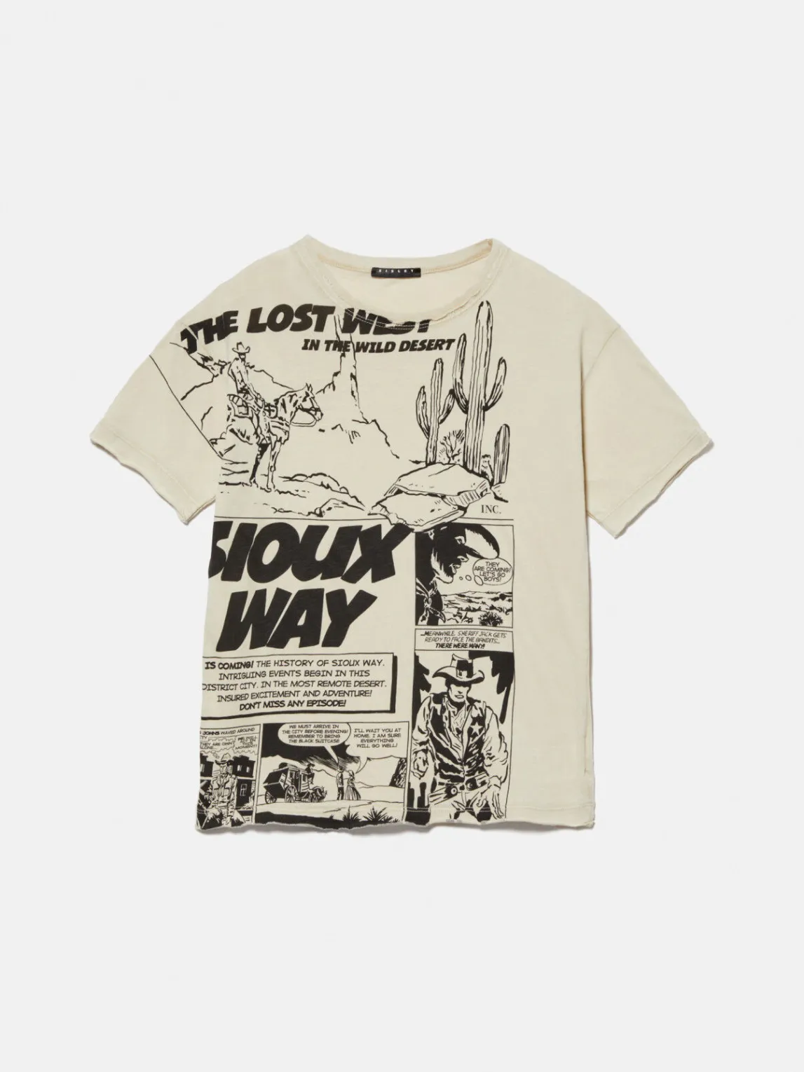 Boys Sisley Shirts & T-Shirts<T-Shirt With Print And Raw Cut