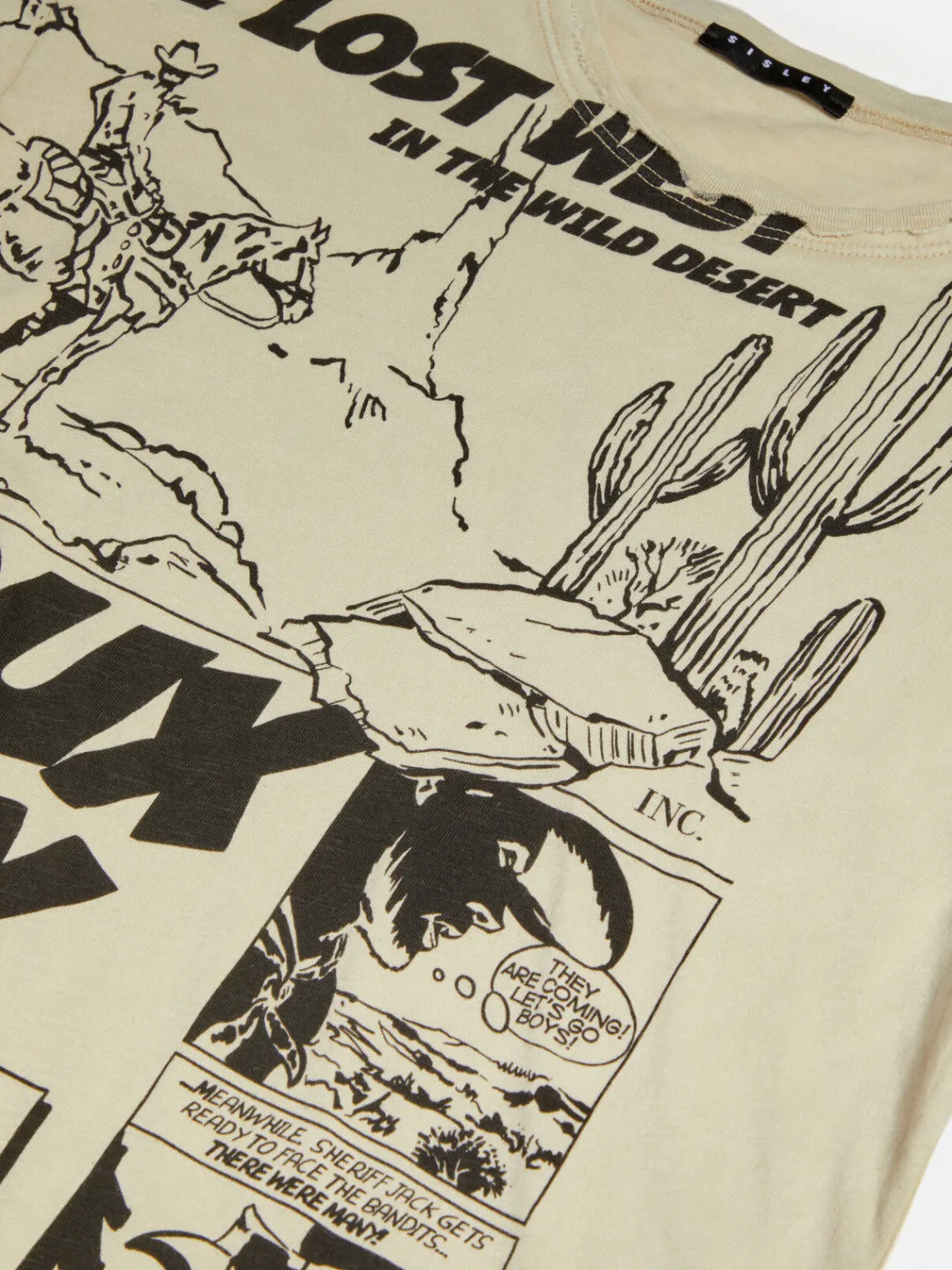 Boys Sisley Shirts & T-Shirts<T-Shirt With Print And Raw Cut