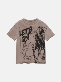 Boys Sisley Shirts & T-Shirts<T-Shirt With Print And Raw Cut
