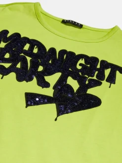 Girls Sisley Tops & T-Shirts<T-Shirt With Print And Sequins