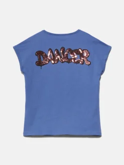 Girls Sisley Tops & T-Shirts<T-Shirt With Print And Sequins