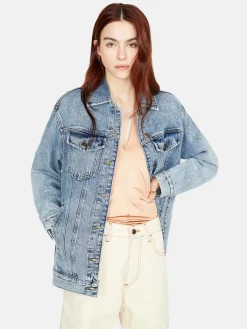 Women Sisley Jackets & Coats<Used Look Jean Jacket