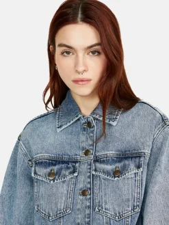 Women Sisley Jackets & Coats<Used Look Jean Jacket