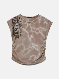 Girls Sisley Tops & T-Shirts<Washed-Out T-Shirt With Curl