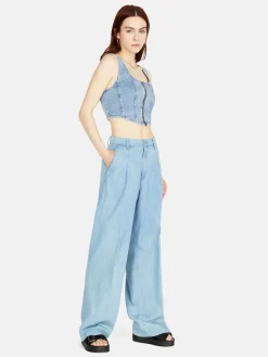Women Sisley Trousers<Wide Fit Chambray Trousers