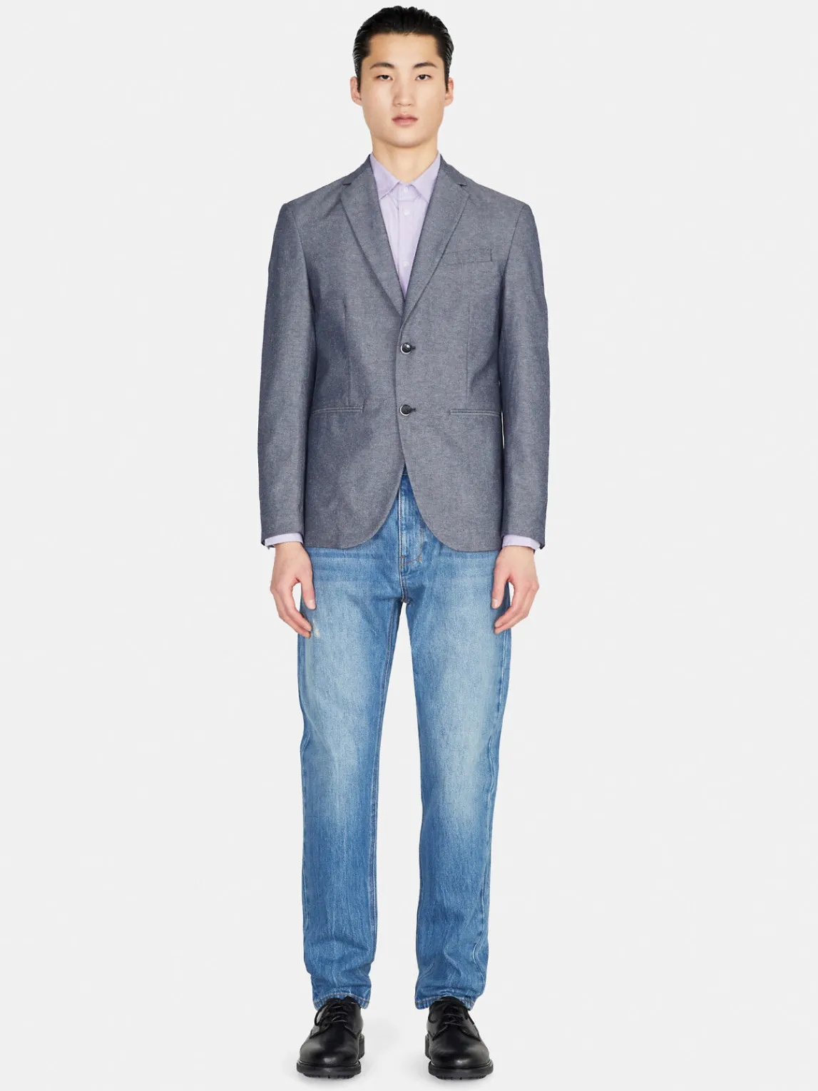 Men Sisley Jackets & Coats<Yarn Dyed Single-Breasted Jacket