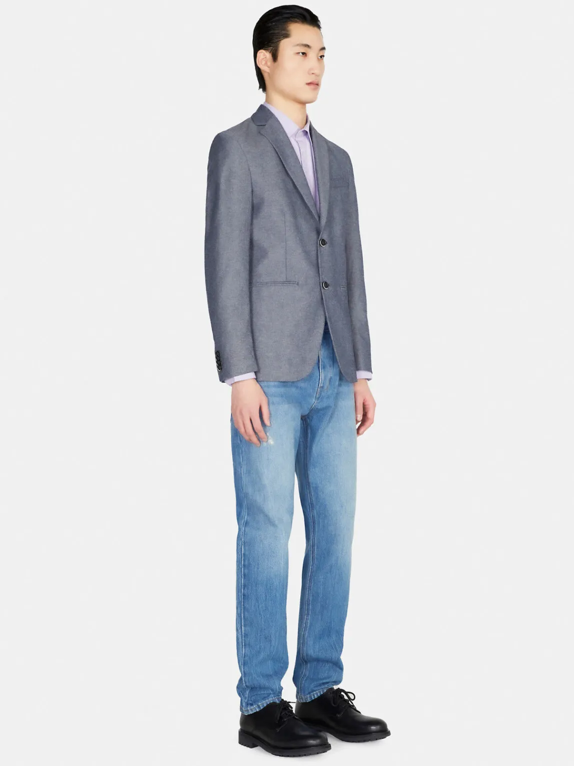 Men Sisley Jackets & Coats<Yarn Dyed Single-Breasted Jacket