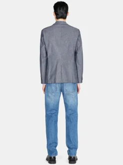 Men Sisley Jackets & Coats<Yarn Dyed Single-Breasted Jacket