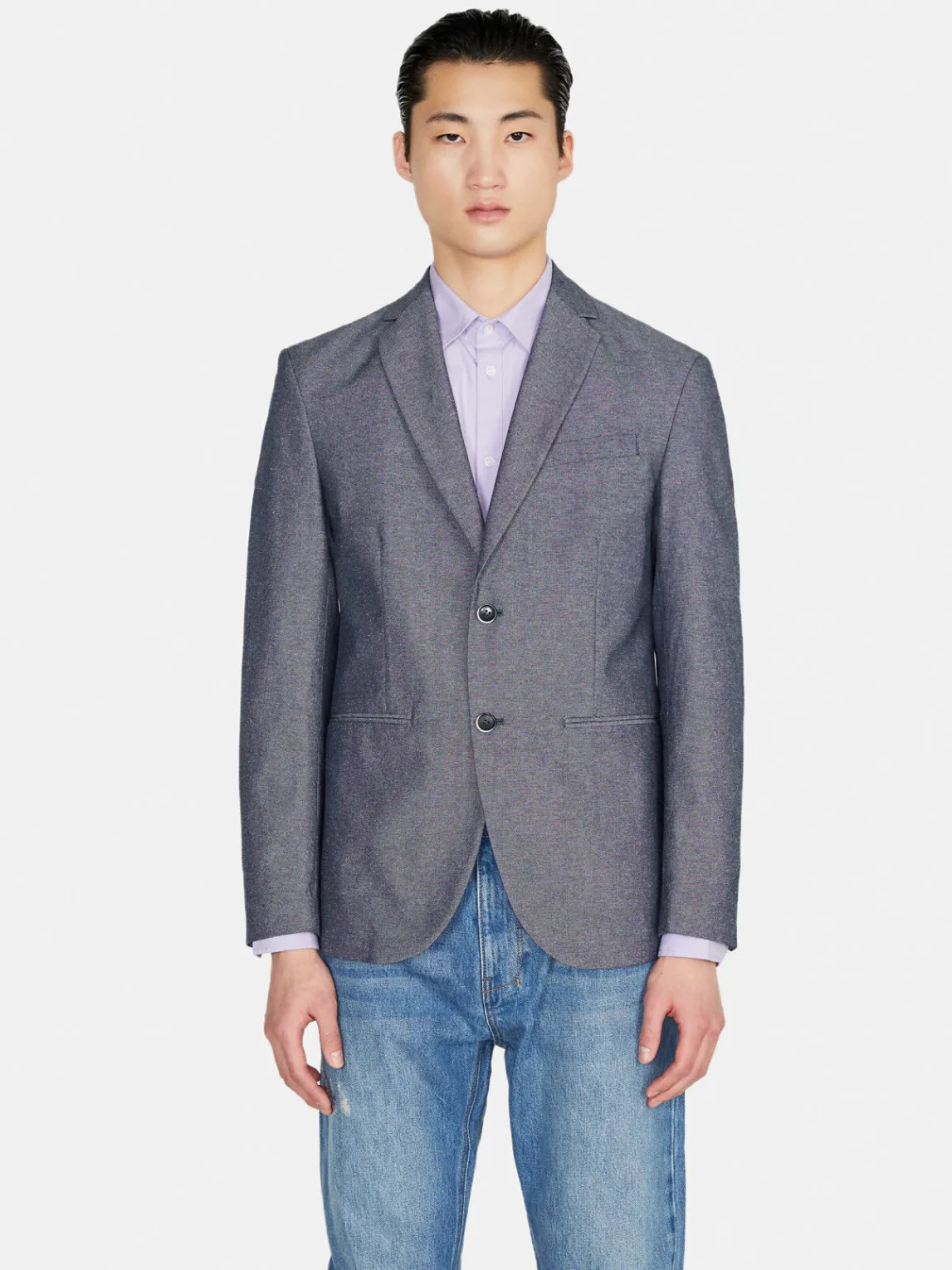 Men Sisley Jackets & Coats<Yarn Dyed Single-Breasted Jacket