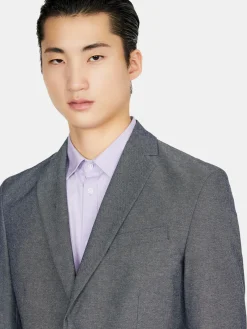 Men Sisley Jackets & Coats<Yarn Dyed Single-Breasted Jacket